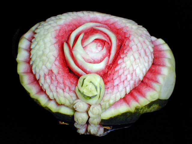 Floral Carved Watermelon
